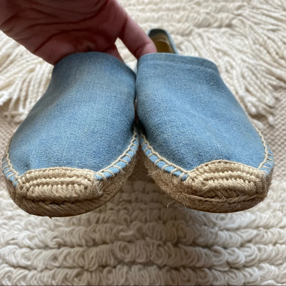 SOLUDOS light blue chambray slip on espadrilles 6